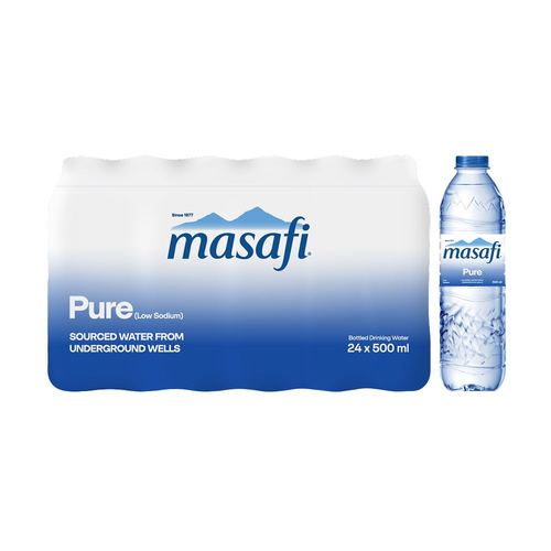 آب آشامیدنی مصفی ۵۰۰ میلیلیتری (بسته ۲۴ عددی) — Masafi Pure 500ml x 24